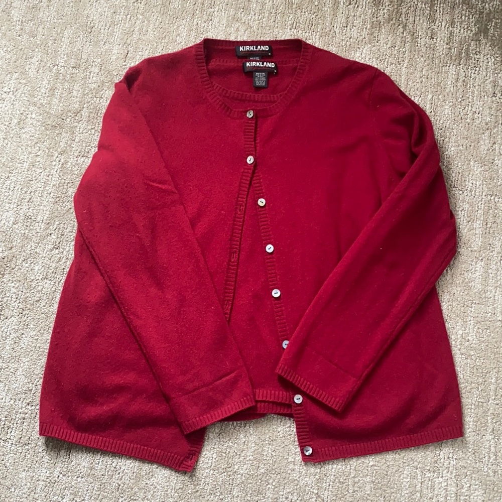 Cashmere sweater set.